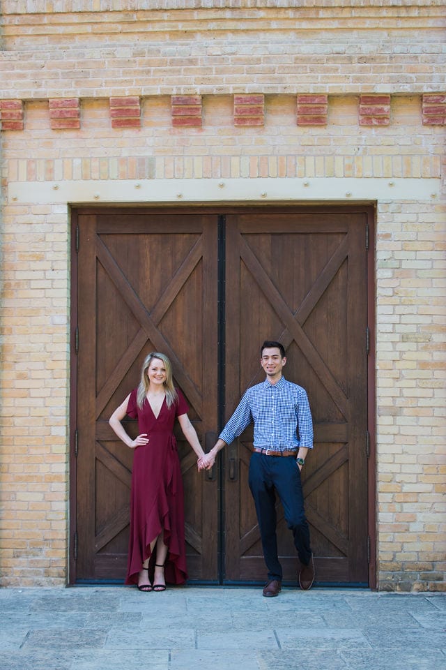 Emily's San Antonio engagement at the Pearl Stable doors