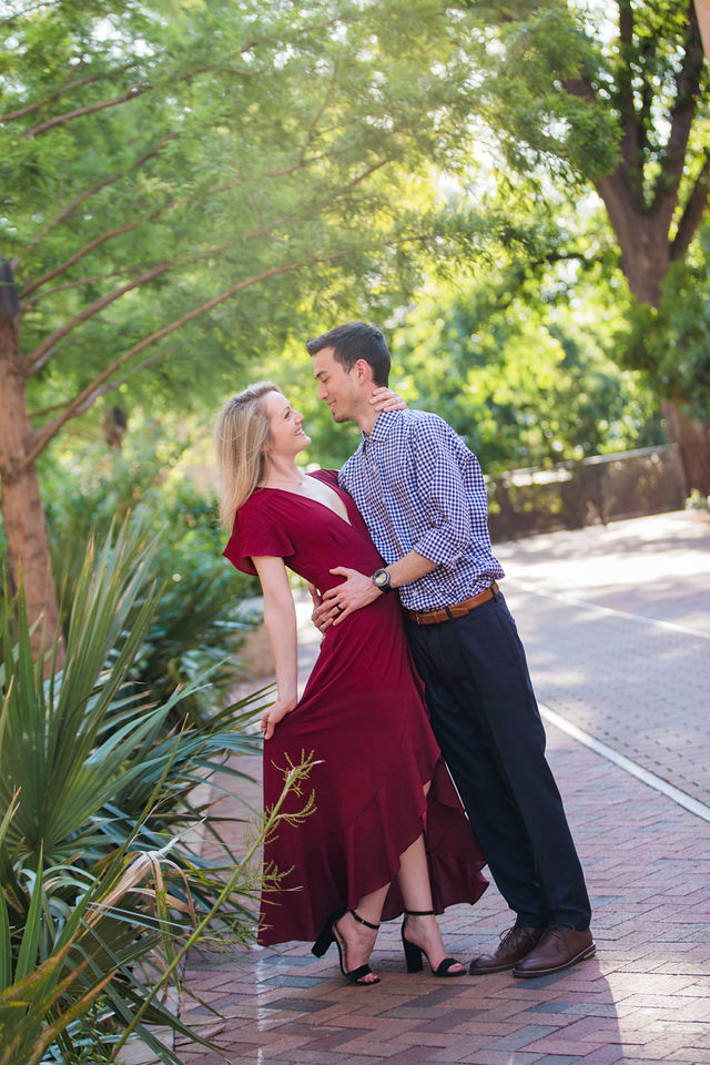 Emily's San Antonio engagement at the Pearl breezeway dance in the sun