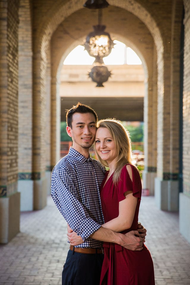 Emily's San Antonio engagement at the Pearl at the bank portrait