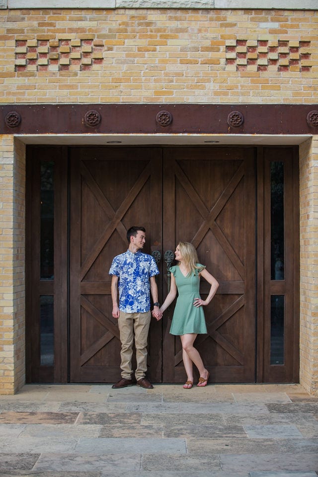 Emily's San Antonio engagement at the Pearl stable doors