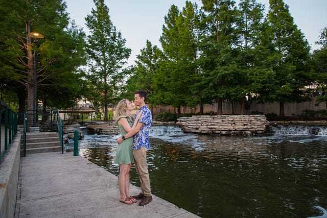 Emily's San Antonio engagement at the Pearl by the river taxi