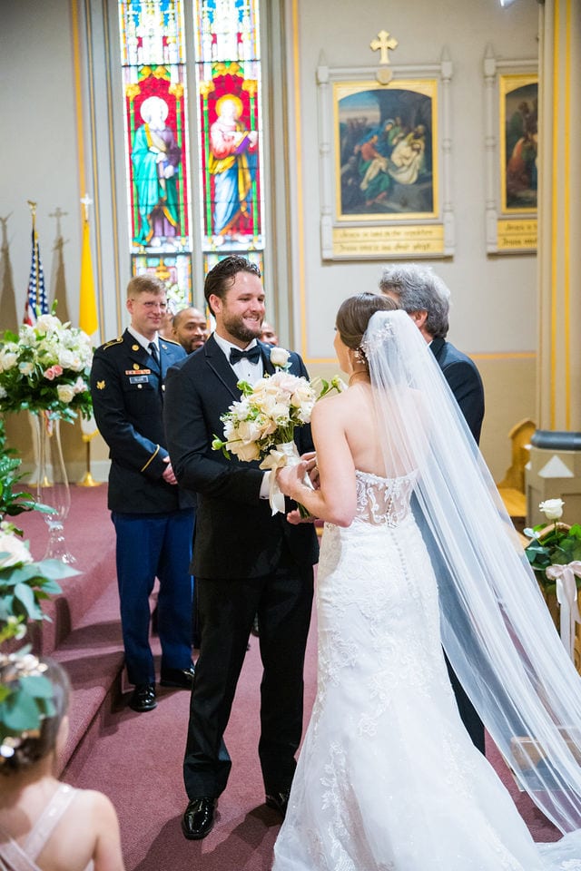 Spenser wedding San Antonio Saint Joesph bride handoff