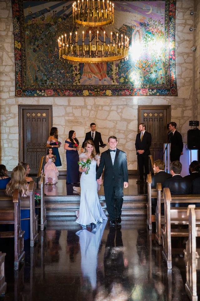 Olivia wedding at southwest school of Art ceremony exit