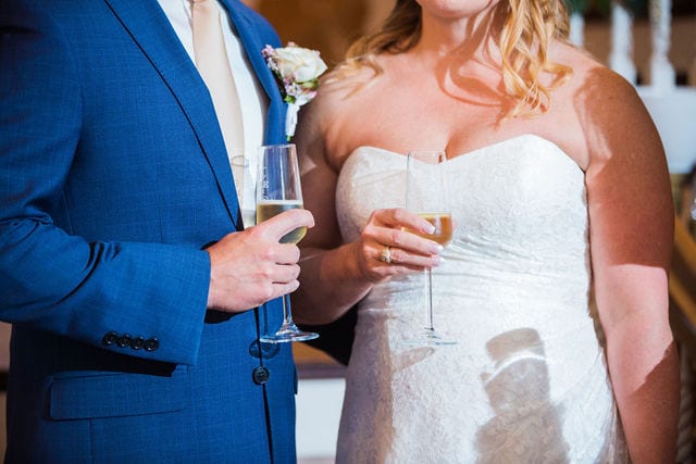 Lara wedding at Lambermont in San Antonio toasts champagne flutes