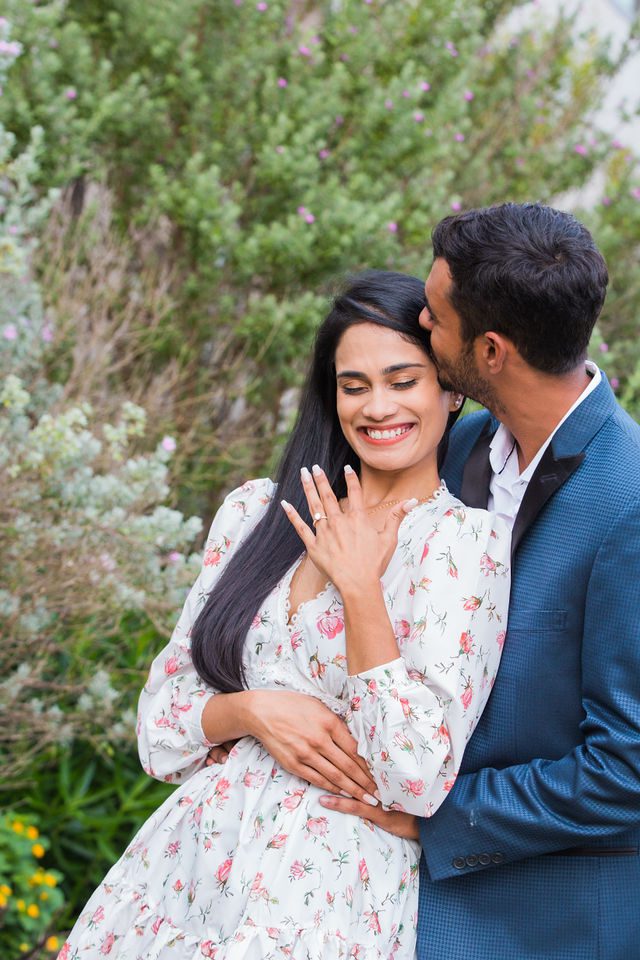 Rishi and Sahis San Antonio proposal showing the ring snuggling