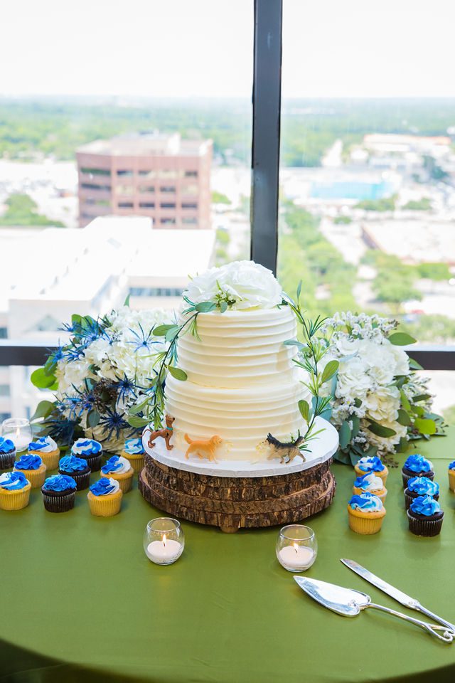 Ophir Wedding cake in San Antonio reception entrance