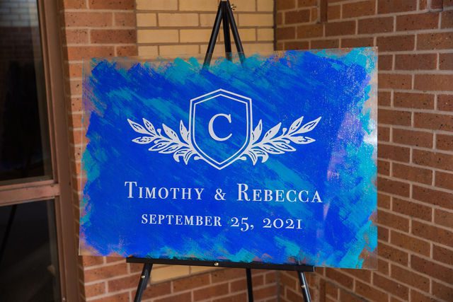 Rebecca Wedding Witte reception welcome sign