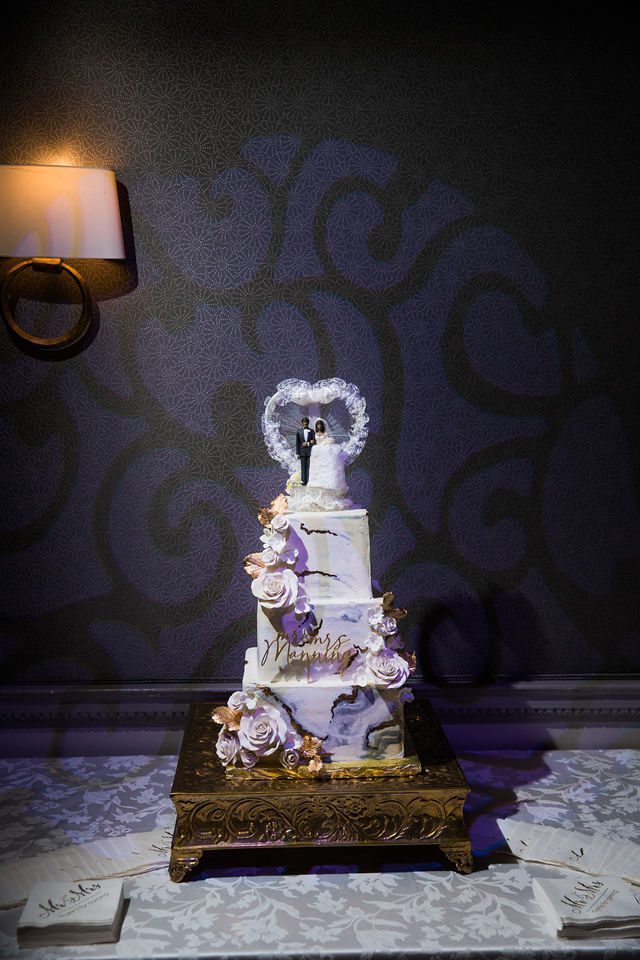 Shannon wedding at St Anthony Hotel reception cake