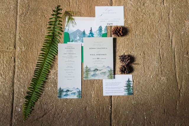 Will and Ross wedding invitation at harper hills ranch with