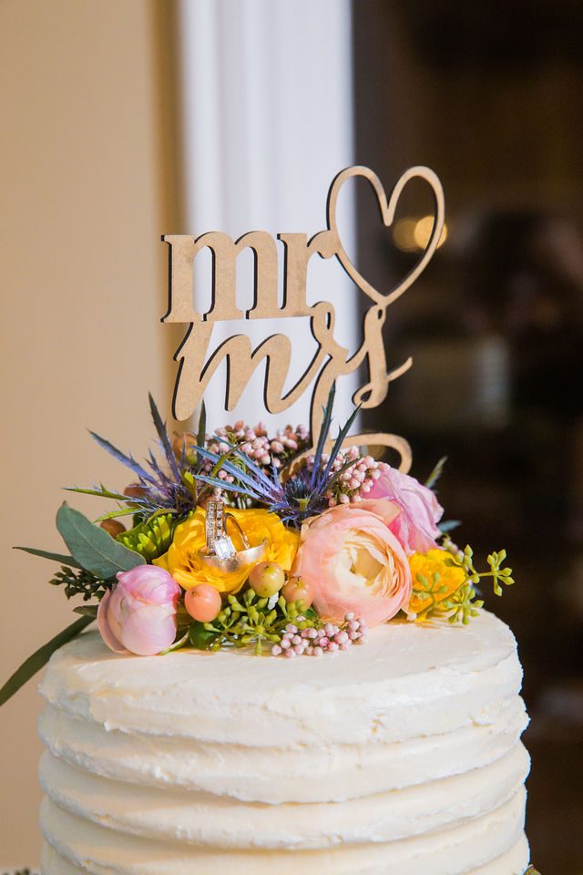 Celeste's wedding cake topper reception at Abbott house