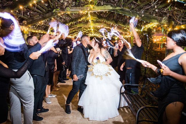 Mayra's wedding LED exit kiss at the reception Oak Valley Vineyards