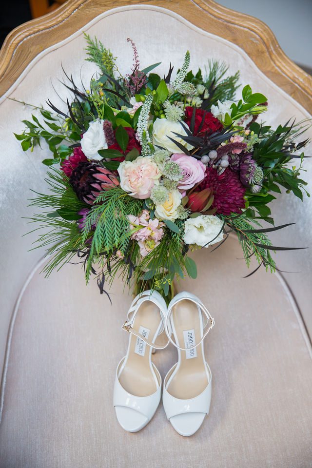 Jacob and Alex's wedding San Fernando Cathedral flowers and shoes