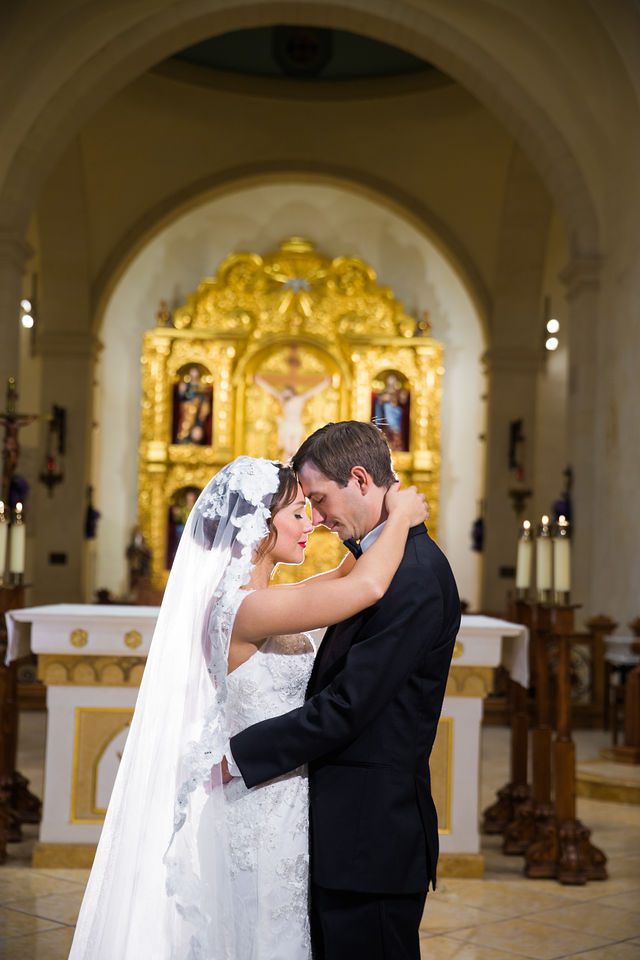 Jacob and Alex's romantic portrait wedding at San Fernando Cathedral