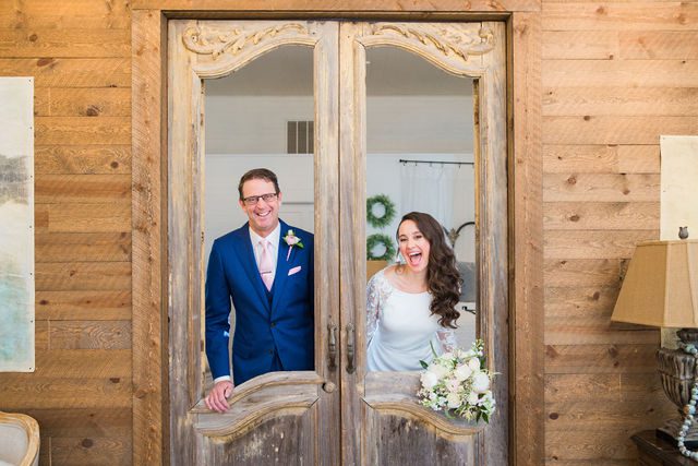 Ann and Jud's wedding, Kendall Inn in Boerne portrait in the chapel doors