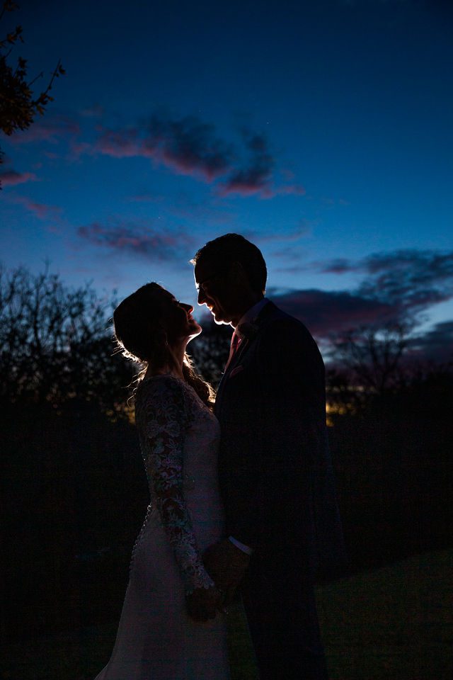 Ann and Jud, Kendall Inn in Boerne dramatic sunset wedding silhouette
