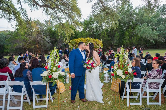 David and Bethany's wedding exit kiss at Los Encinos