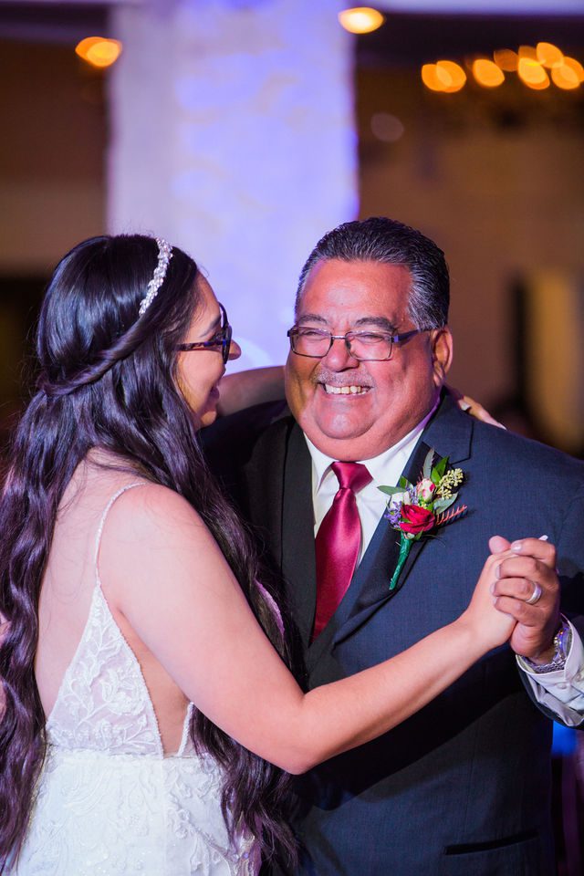 David and Bethany's father's dance at wedding reception at Los Encinos