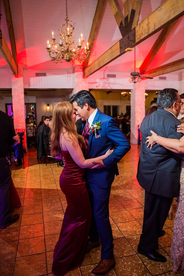 David and Bethany's partying at wedding reception at Los Encinos