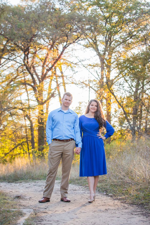 Coltan and Stephanie's the engagement at Cibolo Natural Area in the sun