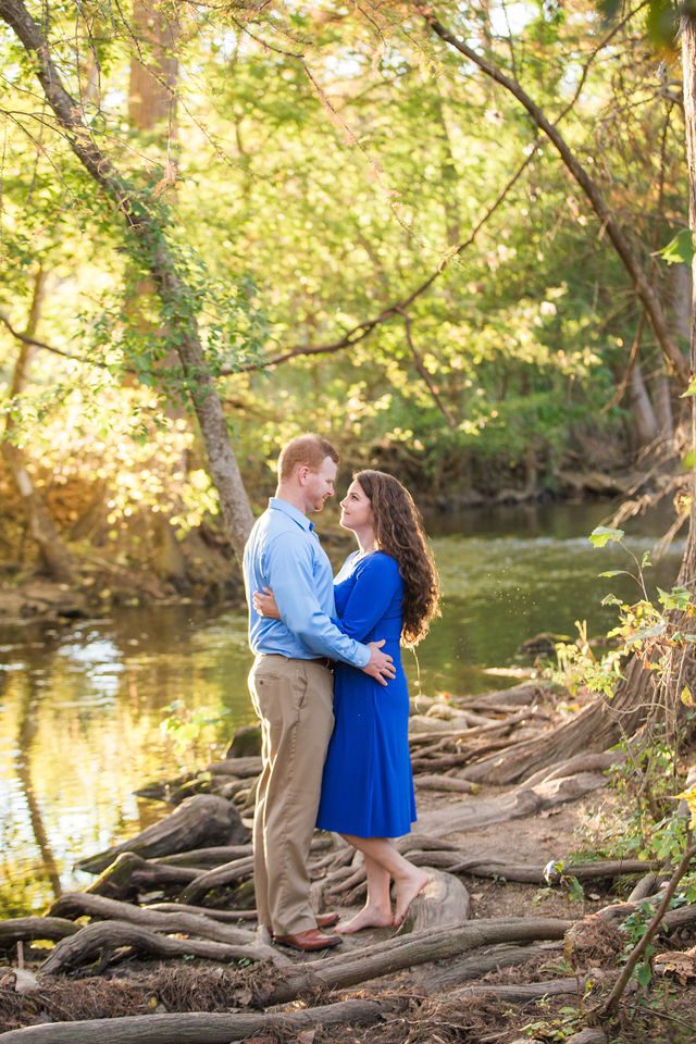 Coltan and Stephanie's the engagement at Cibolo Natural Area by the river