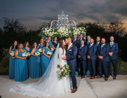 Stephanie's wedding at the Kendall Inn in Boerne the bridal party