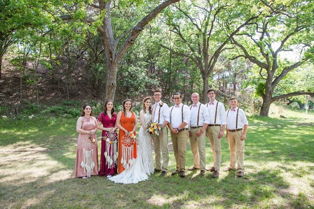 Haley's Wedding at Elm Pass Woods the bridal party
