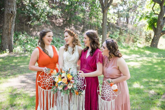 Haley's Wedding at Elm Pass Woods the bridesmaids
