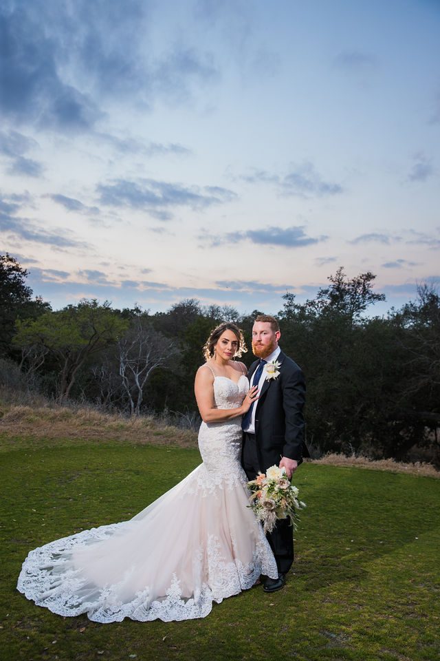 Yoli and Daltin sunset on the hill at their wedding at Canyon Springs