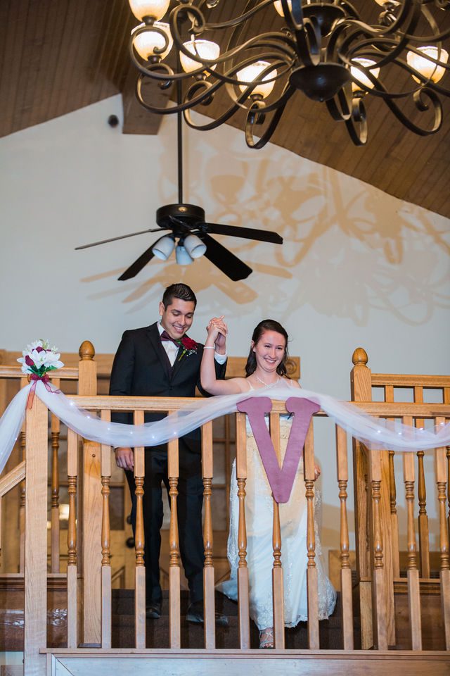 Allison wedding at Hofmann Ranch bride and groom reception entrance