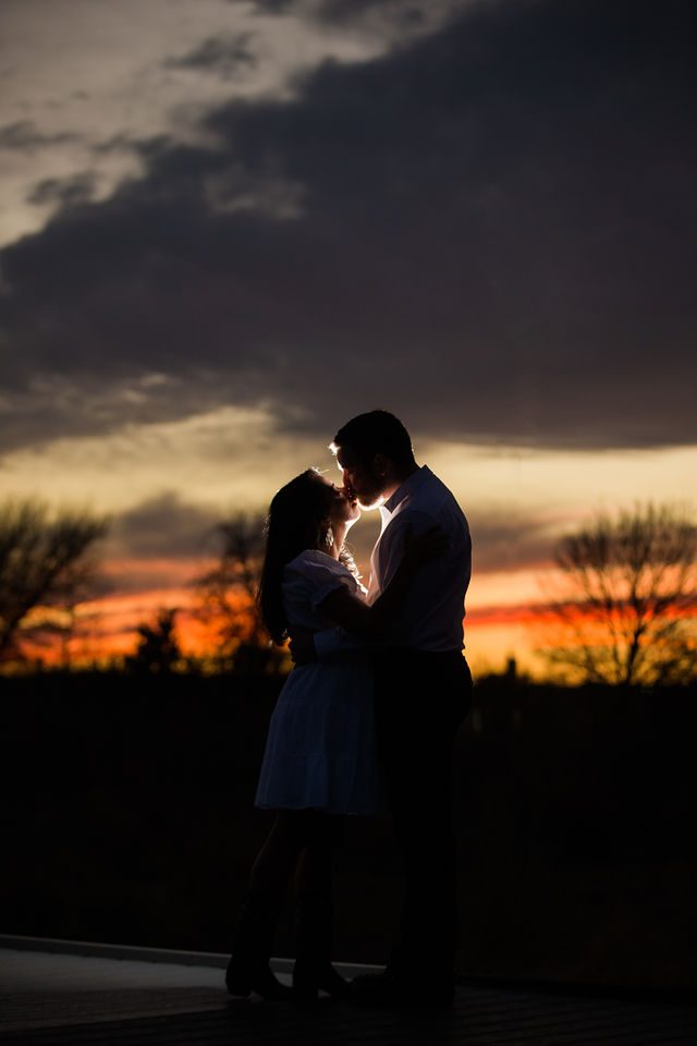 Bethany and Adam sunset engagement at Cibolo Natural Area