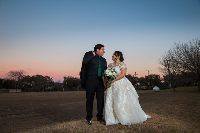 Chloe's San Antonio wedding reception at Las Fuentes sunset on the hill