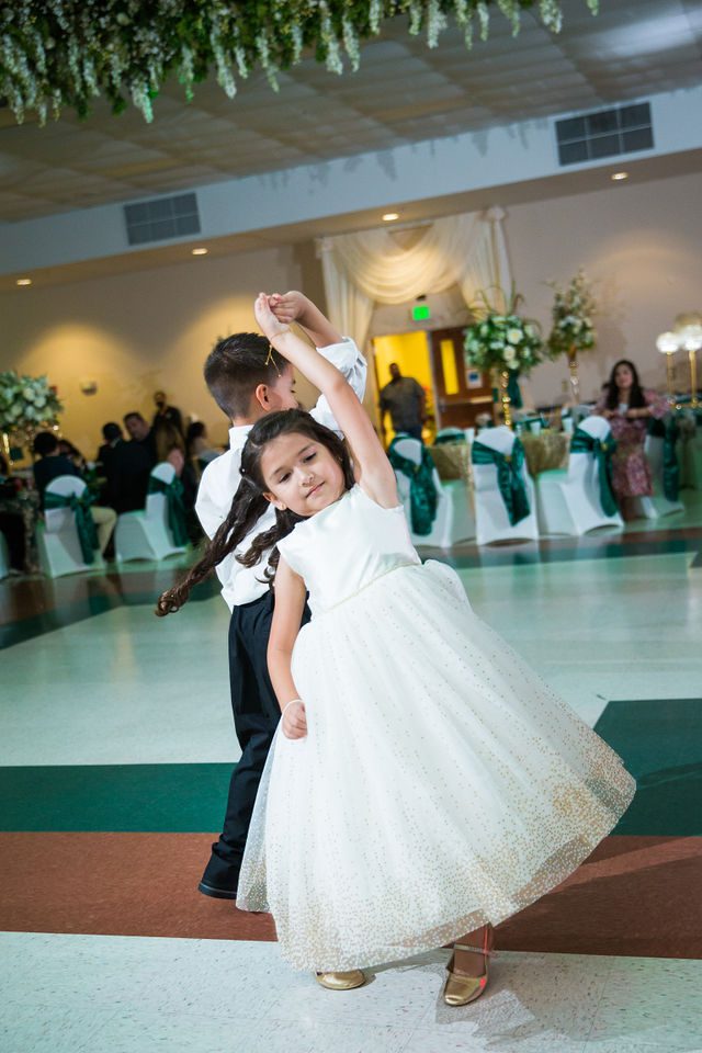 Chloe's San Antonio wedding reception at Las Fuentes kids dancing