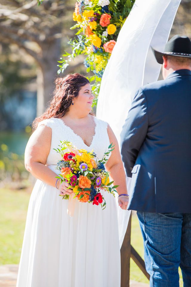 Liz's wedding at Enchanted Springs Ranch ceremony brides vows