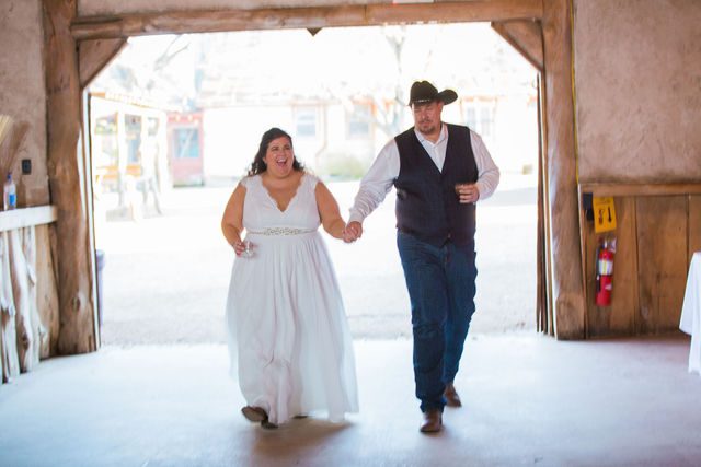 Liz's wedding at Enchanted Springs Ranch reception entrance