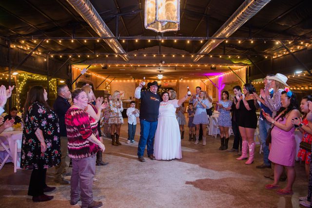 Liz's wedding reception at Enchanted Springs Ranch dance ring