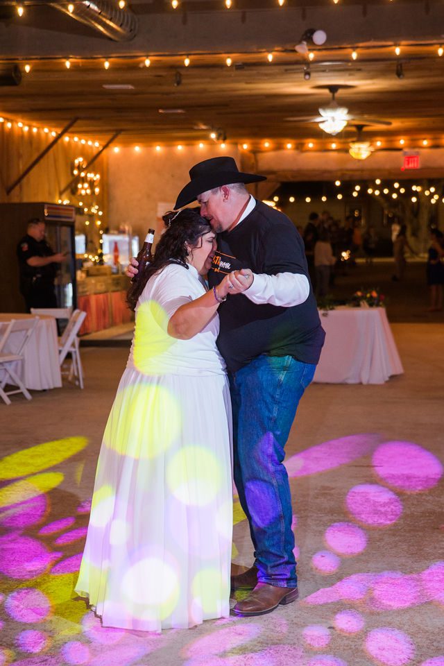 Liz's wedding reception at Enchanted Springs Ranch last dance