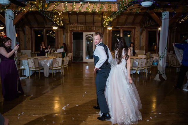 Graysen wedding ceremony in Comfort reception fun dancing