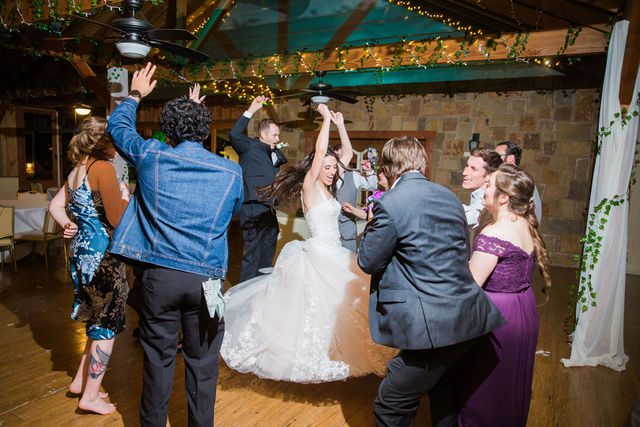 Graysen wedding ceremony in Comfort reception swing dancing