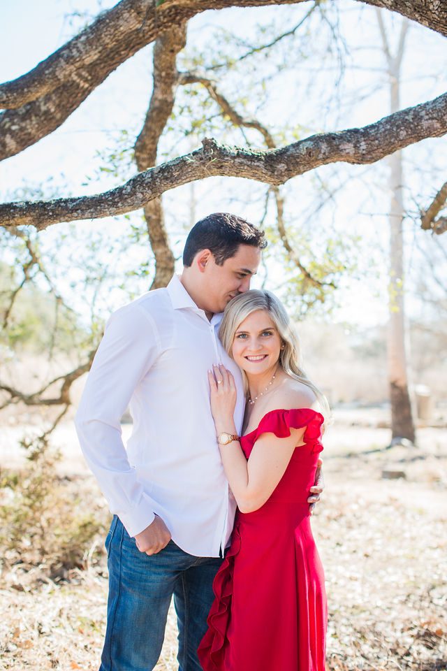 Heath's Engagement session Cibolo Natural Area under the tree