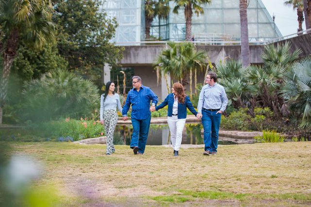 Deborah's engagement at Botanical Gardens Lucile Halsell Conservatory family walk
