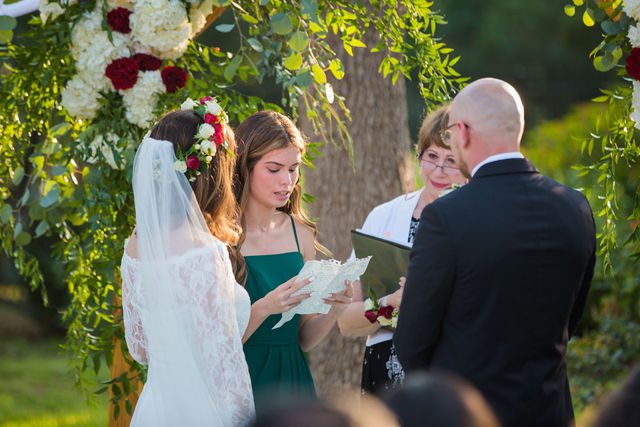 Pixley wedding in Garden Ridge ceremony kids vows