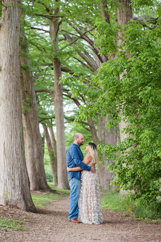 Brittany's engagement at Cypress Bend New Braunfels in the trees