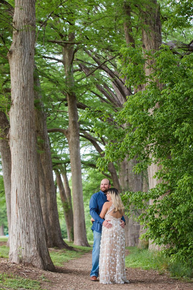 Brittany's engagement at Cypress Bend New Braunfels in the trees