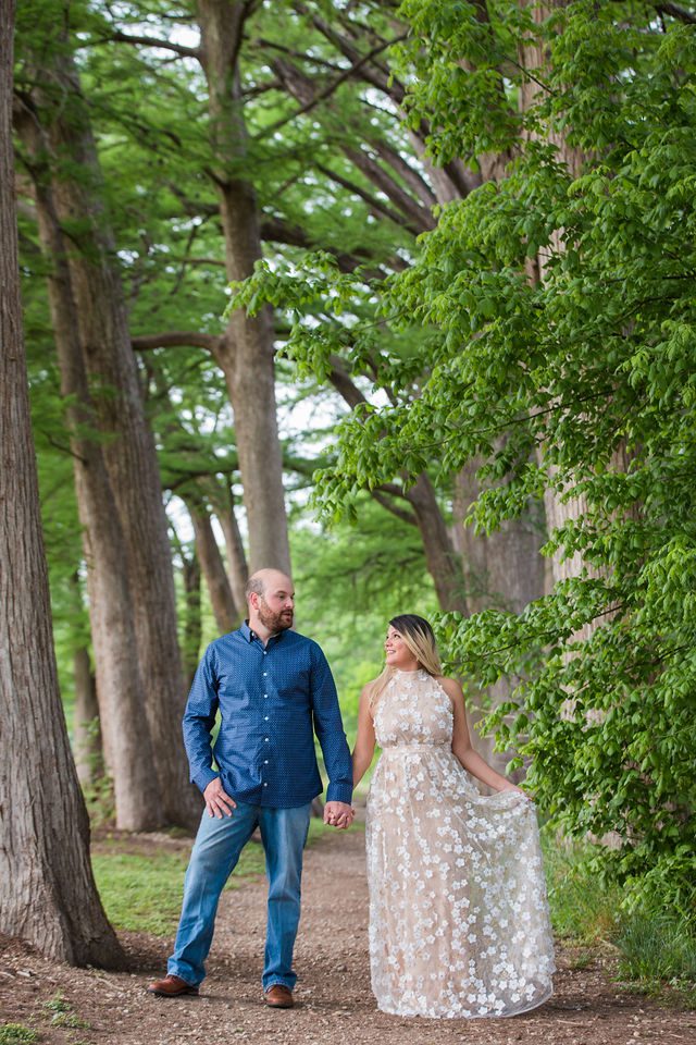 Brittany's engagement portrait at Cypress Bend New Braunfels in the trees