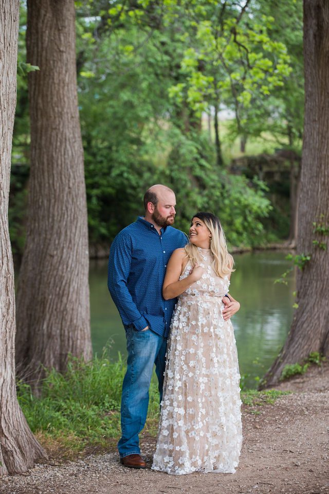 Brittany's engagement portrait at Cypress Bend park by the river