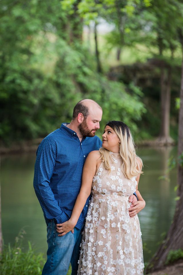 Brittany's engagement portrait at Cypress Bend park by the river close