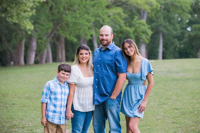Brittany's engagement family portrait at Cypress Bend park