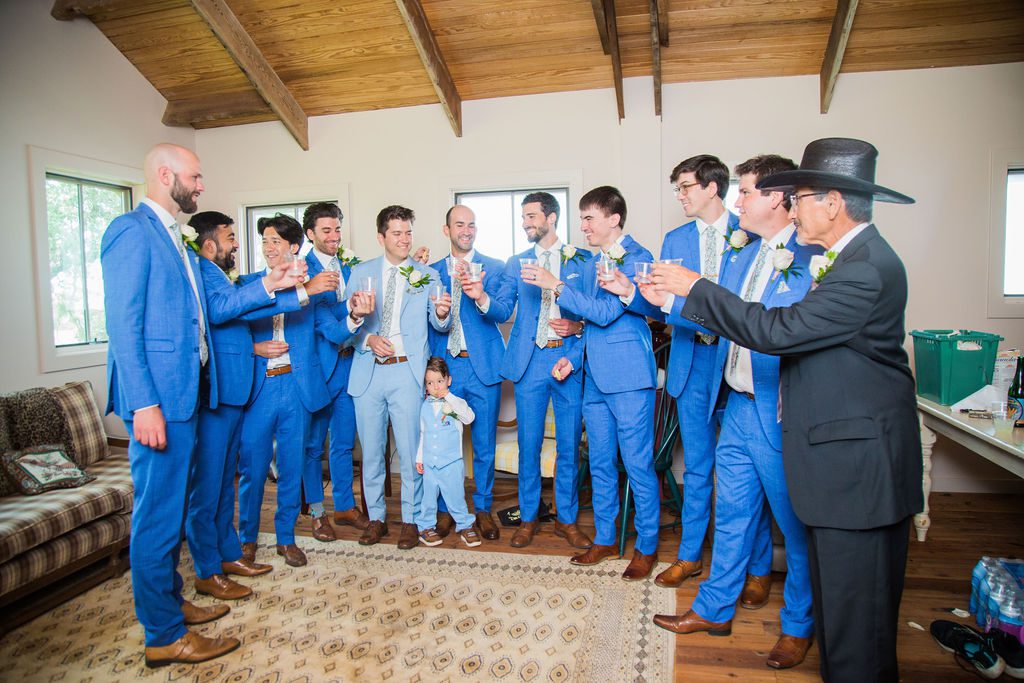 The Hamet wedding in San Antonio. The groomsmen toasts.
