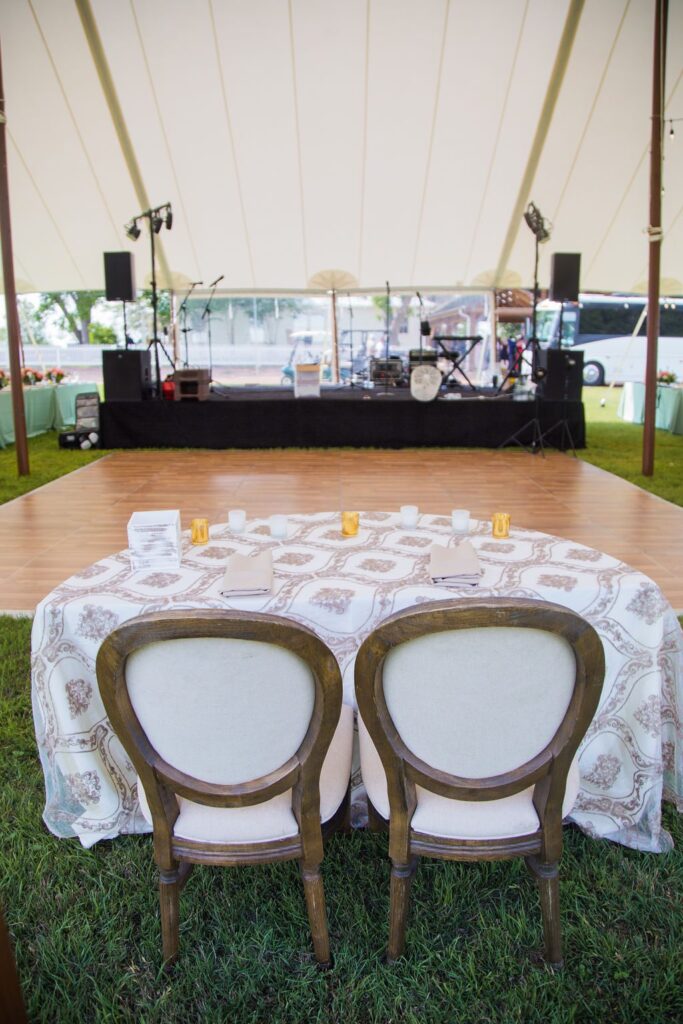 The Hamet wedding in San Antonio reception head table