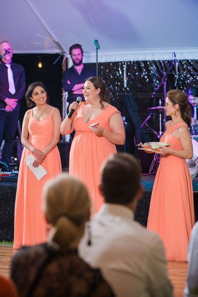 The Hamet wedding reception in San Antonio Hill country brides toasts